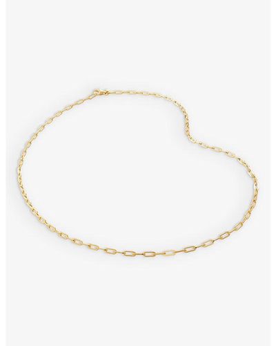 Monica Vinader Mini Paperclip-chain 18ct Yellow -plated Vermeil Recycled Sterling-silver Necklace - Natural