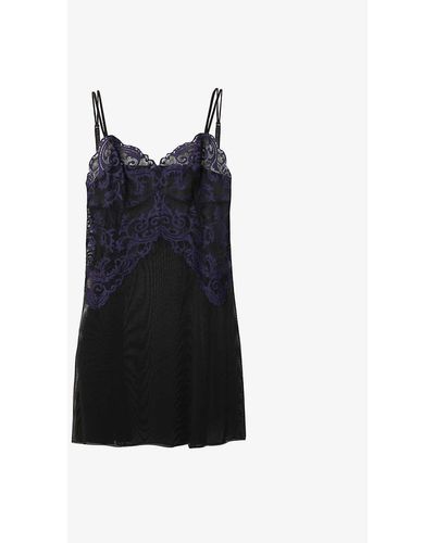 Wacoal Instant Icon Stretch-lace Chemise - Black