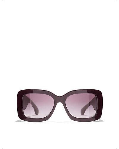 Chanel Rectangle Sunglasses - Purple