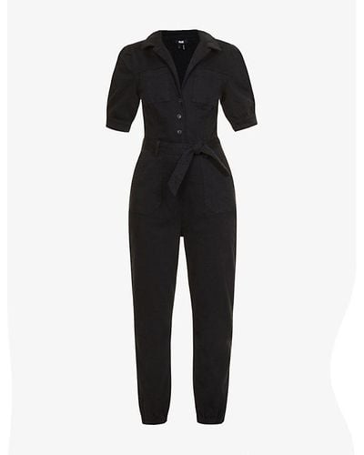 PAIGE Mayslie Stretch-cotton-blend Jumpsuit - Black