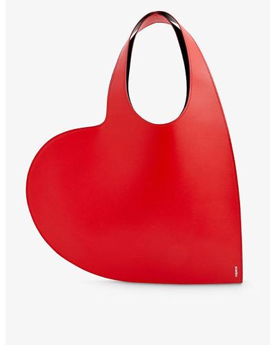 Coperni Heart Leather Tote Bag - Red