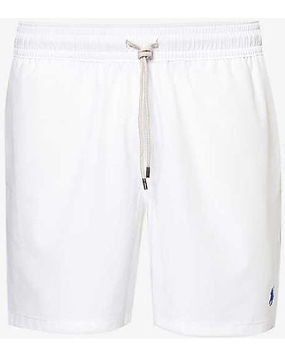 Polo Ralph Lauren Traveller Logo-embroidered Stretch-recycled Polyester Swim Shorts Xx - White