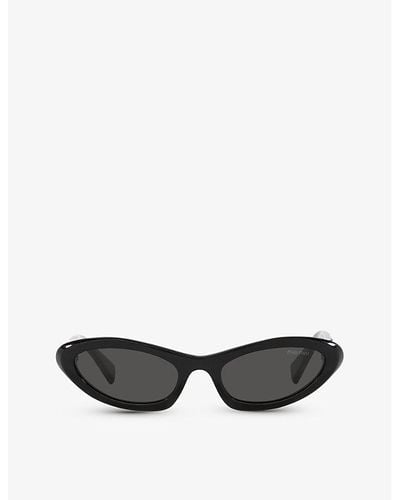 Miu Miu Mu 09ys Solar Oval-frame Acetate Sunglasses - White