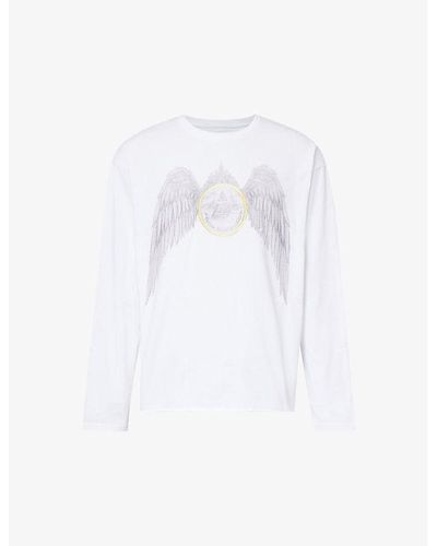 Who Decides War Winged Graphic-print Regular-fit Cotton-jersey T-shirt - White