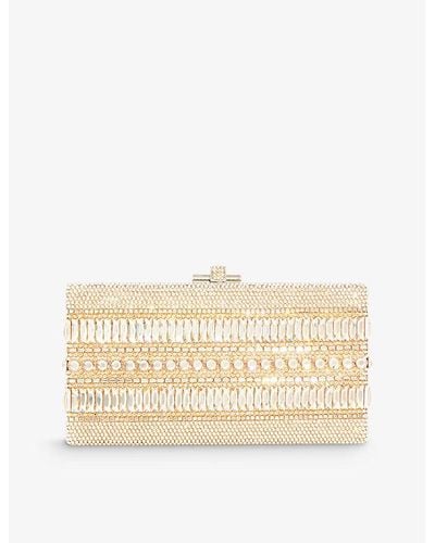 Judith Leiber Silver Proseccosleek Rectangle Crystal Clutch Bag - Natural