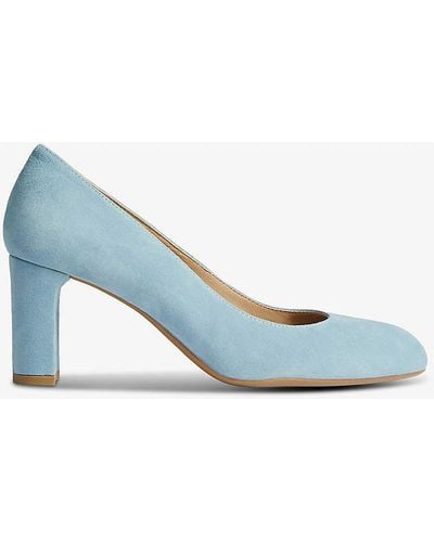 LK Bennett Winola Block-heel Suede Court Shoes - Blue