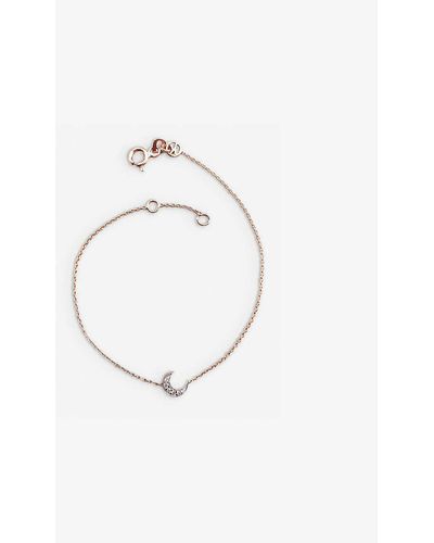 The Alkemistry Kismet By Mika Crescent Moon Diamond And 14ct Rose-gold Bracelet - White