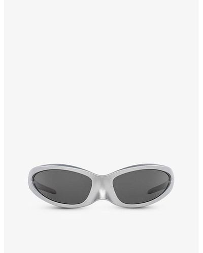 Balenciaga 6e000284 Bb0251s Rectangle-frame Acetate Sunglasses - Gray