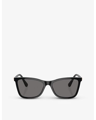 Swarovski Sk6004 Rectangle-frame Acetate Sunglasses - Gray