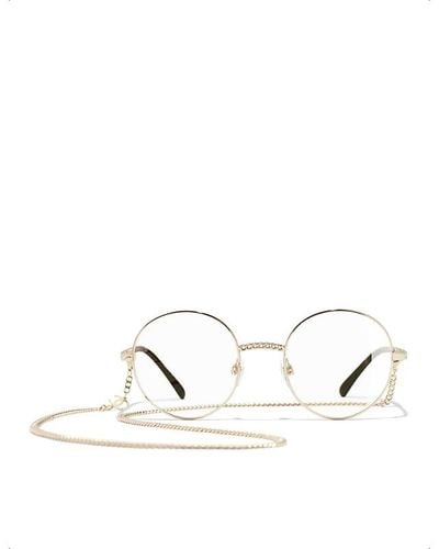 Chanel Ch2186 Round-frame Eyeglasses - White