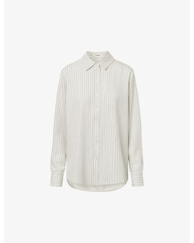 Nué Notes Essex Striped Stretch-woven Shirt - White