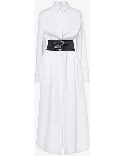 Alaïa Belted Cotton Maxi Dress - White