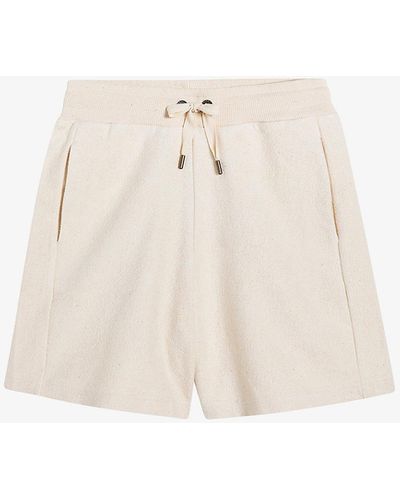 Ted Baker Unta Mid-rise Cotton Toweling Shorts - White