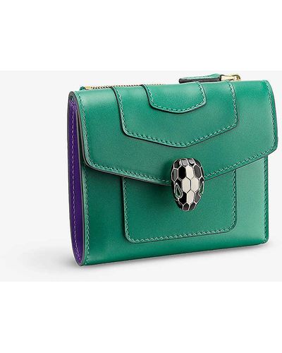 BVLGARI Serpenti Forever Leather Wallet - Green