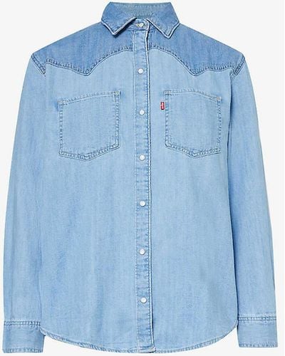 Levi's Toedora Western Contrast-panel Regular-fit Shirt - Blue