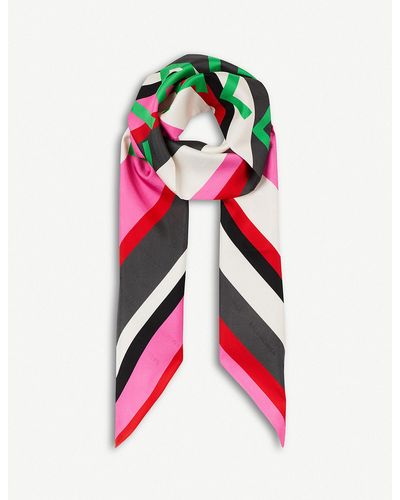 Balenciaga Bazar Logo-print Silk-twill Scarf - Multicolor