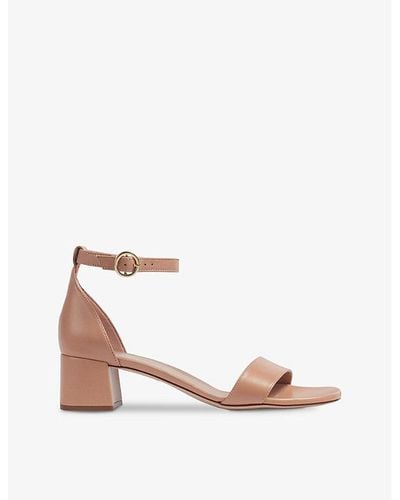 LK Bennett Nanette Low-heel Leather Sandals - Pink