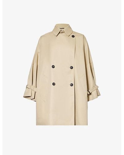 Weekend by Maxmara Zelante Double-breasted Cotton-blend Coat - Natural