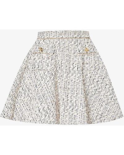 Nina Ricci High-rise A-line Cotton-blend Mini Skirt - White