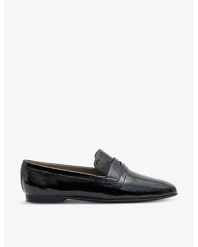 AllSaints Sasha Slip-on Patent-leather Loafers - Black