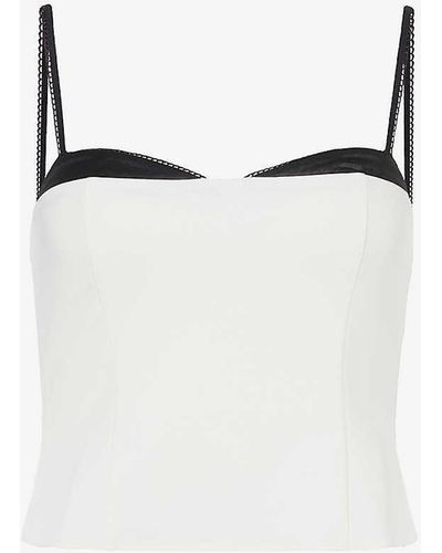 Reformation Melanie Sweetheart-neck Stretch-woven Top - White