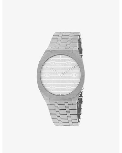 Gucci Ya163402 25h Stainless-steel Quartz Watch - Metallic