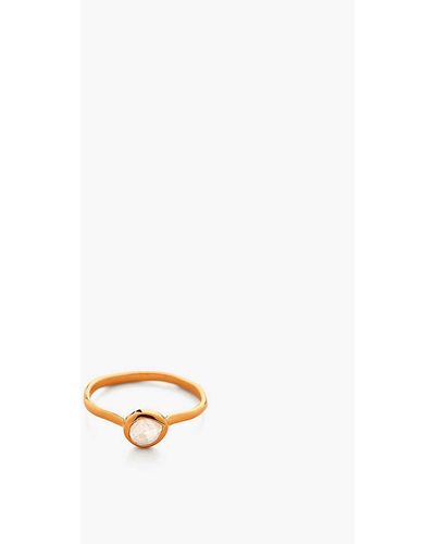 Monica Vinader Siren 18ct Gold Vermeil And Moonstone Small Stacking Ring - White