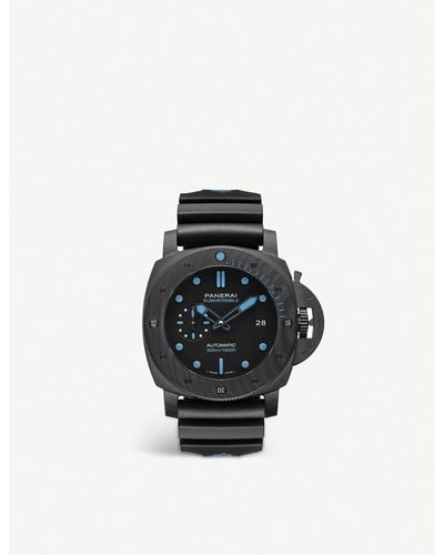 Panerai Pam01616 Submersible Carbotechtm And Rubber Watch - Black
