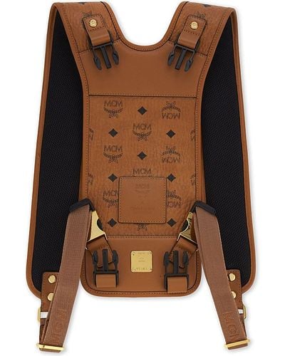 MCM Logo Leather Harness - Brown