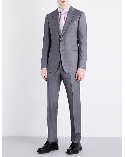 Armani Super 150's Tailored-fit Wool Suit - Grey
