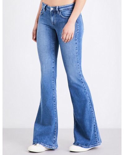 Guess Guess Originals X A$ap Rocky Bell Bottom Flare Low-rise Jeans - Blue