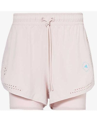 adidas By Stella McCartney Training Graphic-print Stretch-recycled-polyester Shorts - Pink