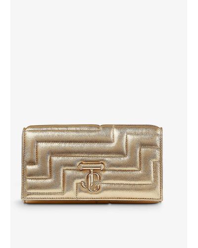 Jimmy Choo Avenue Quilted Metallic-leather Wallet-on-chain