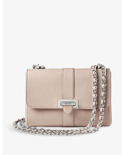 Aspinal of London Lottie Large Grained-leather Shoulder Bag - Natural