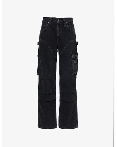 Agolde Nera Cargo-pocket Wide-leg Low-rise Jeans - Blue
