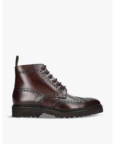 Loake Pegasus Leather Brogue Boots - Brown