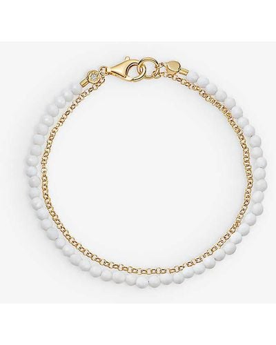 Astley Clarke Biography 18ct Yellow Gold-plated Vermeil Sterling-silver And White Agate Bead Bracelet