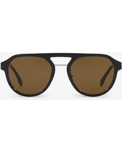 Fendi Fn000657 Pilot-frame Acetate Sunglasses - Black