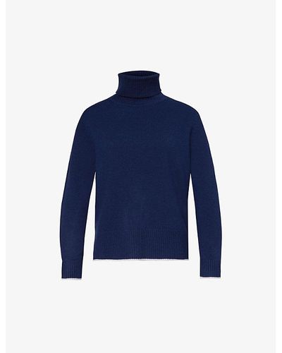 Aspiga Lyla Roll-neck Relaxed-fit Wool Sweater - Blue