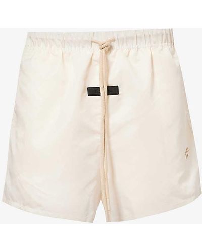 Fear Of God Essentials Running Brand-patch Shell Short - Natural