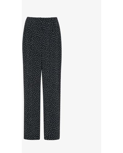 Whistles Lizzie Geo-dot Pattern Woven Trousers - Black