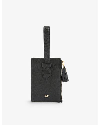 Anya Hindmarch Charm Branded Leather luggage Tag - Black