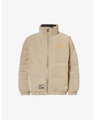 Aape Brand-embroidered-wear Relaxed-fit Shell-down Jacket X - Natural