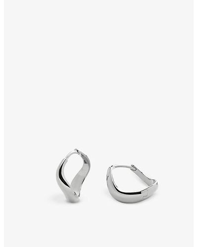 Monica Vinader Swirl Small Recycled Sterling-silver Hoop Earrings - Brown