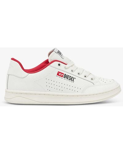DIESEL S-athene Logo-patch Low-top Leather Trainers - White