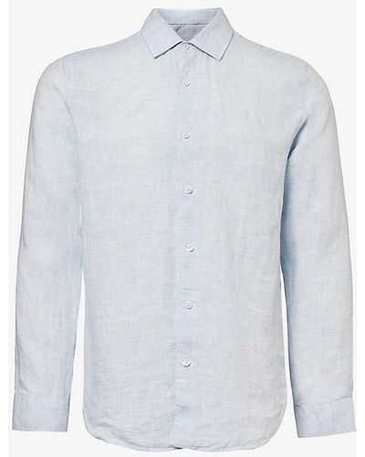Orlebar Brown Giles Long-sleeve Regular-fit Linen Shirt X - Blue