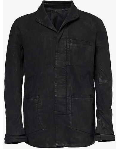 Boris Bidjan Saberi Brand-embellished Panelled Regular-fit Stretch-cotton Jacket - Black