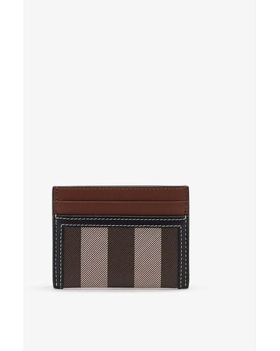 Burberry Check-print Faux-leather Card-holder - Brown