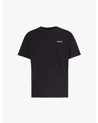Levi's Brand-embroidered Crewneck Cotton-jersey T-shirt - Black
