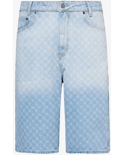 Daily Paper Zella Faded-wash Denim Shorts - Blue